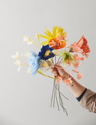 Crèpe papieren bloemen workshop