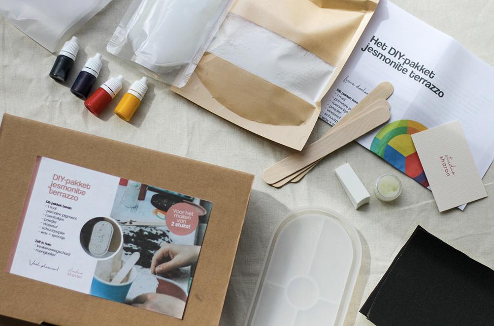 DIY pakket jesmonite terrazzo (voor 2 stuks!) - Foto
