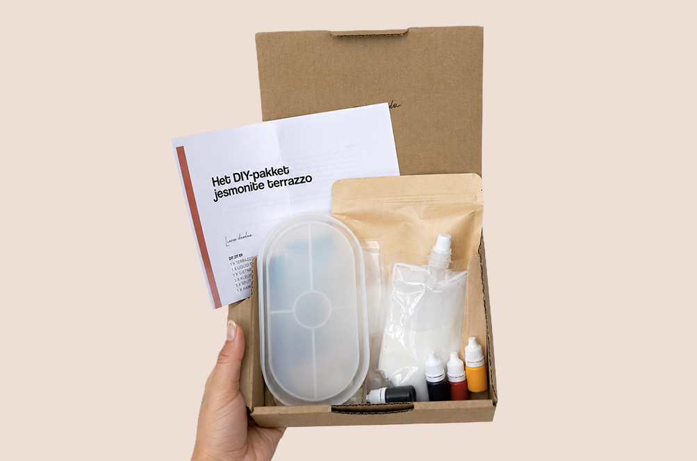 DIY pakket jesmonite terrazzo (voor 2 stuks!)
