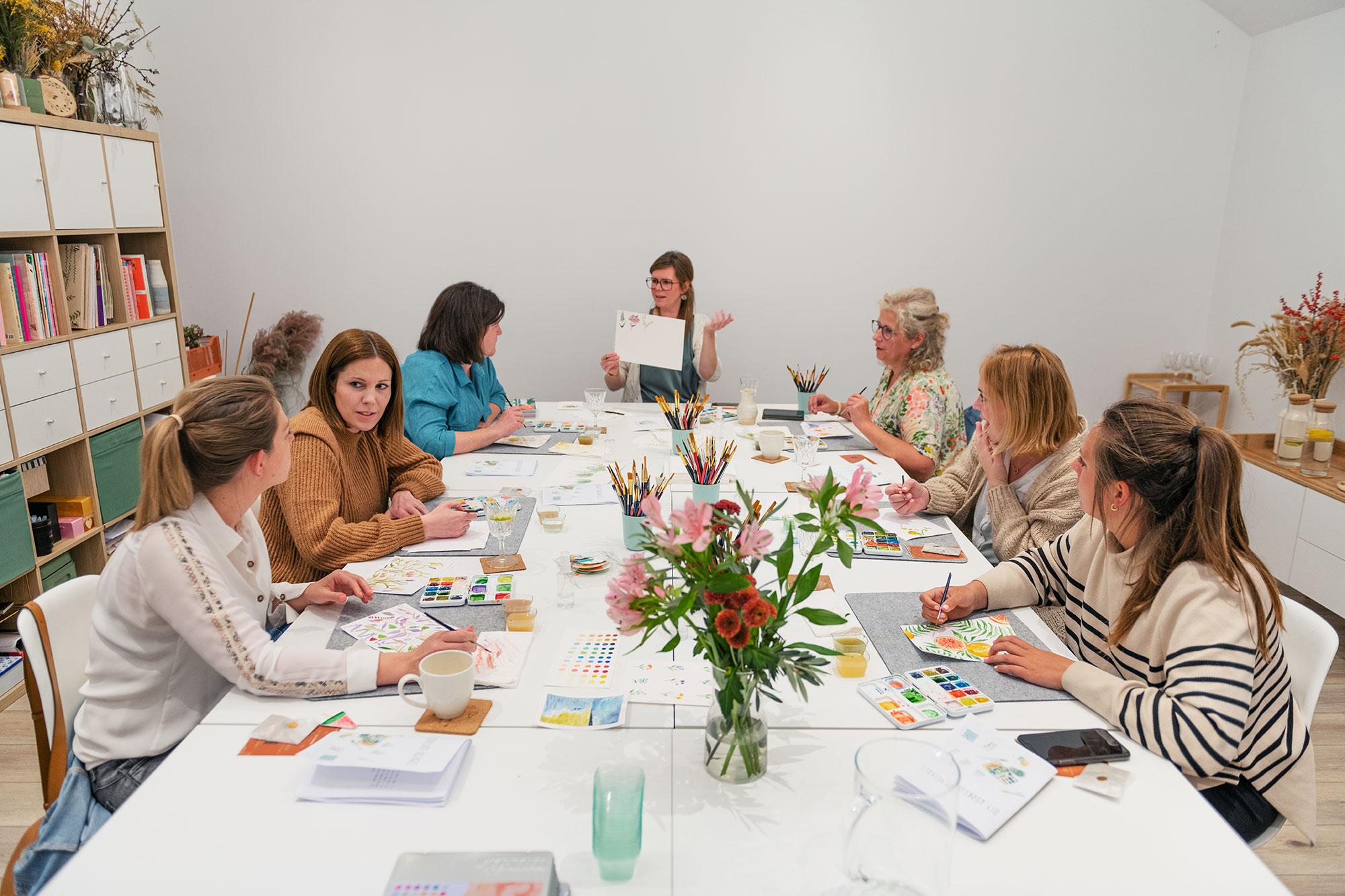 Aquarel workshop: éénvoudige zomerse bloemen creëren - Foto