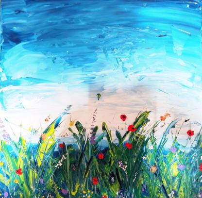 Abstract schilderen met paletmes