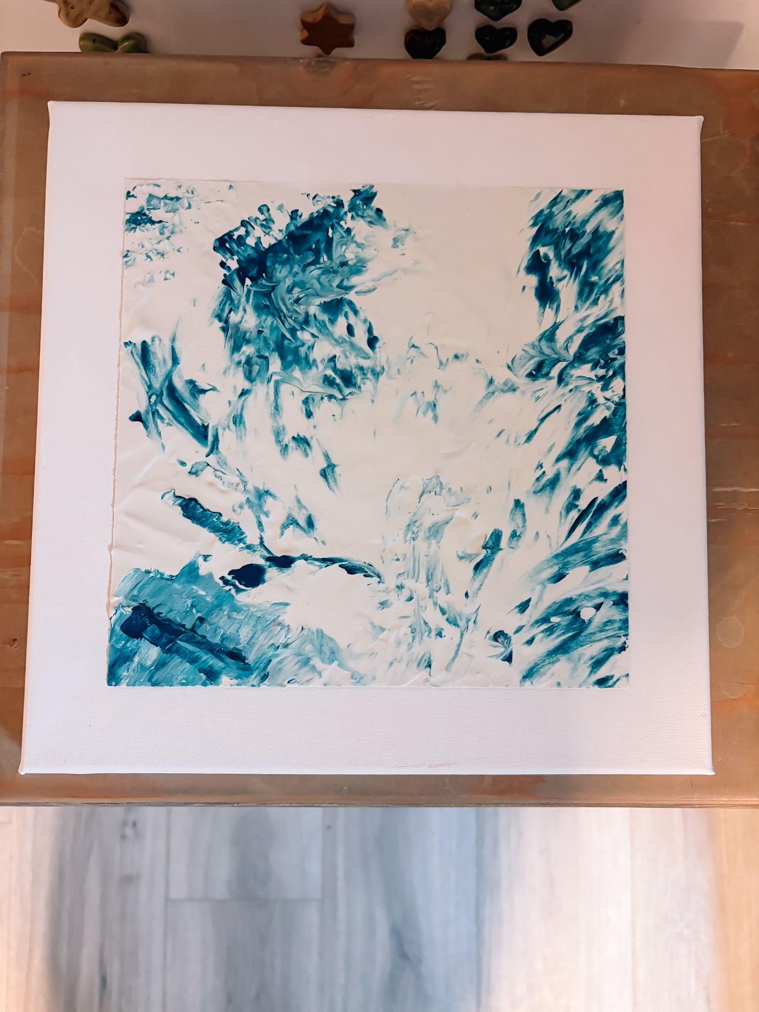 Textuurschilderen op canvas voor events - Foto