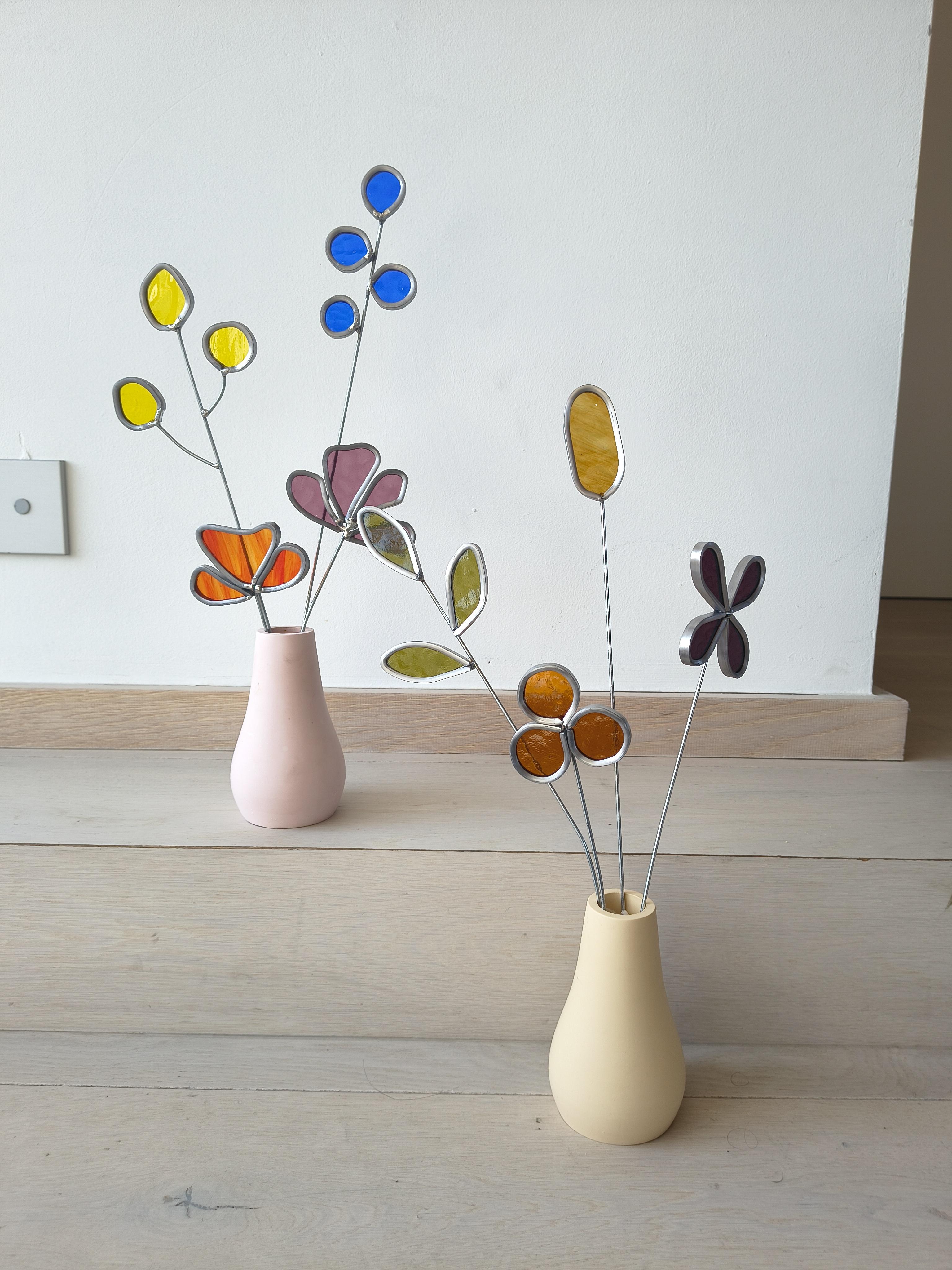 Glas in lood - bloemen boeket - Foto