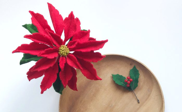 Workshop Kerstster / Poinsettia maken van Wolvilt - Foto