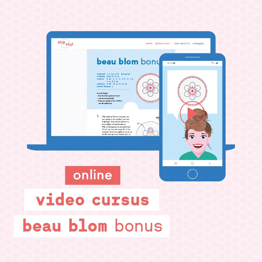 Video workshop Stipstijl: Stip een bordje met patroon Beau Blom Bonus - Foto