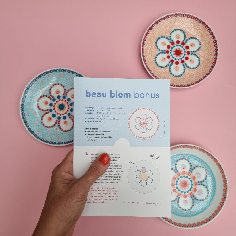 DIY Pakket inclusief online videocursus Stippen op keramiek - Foto