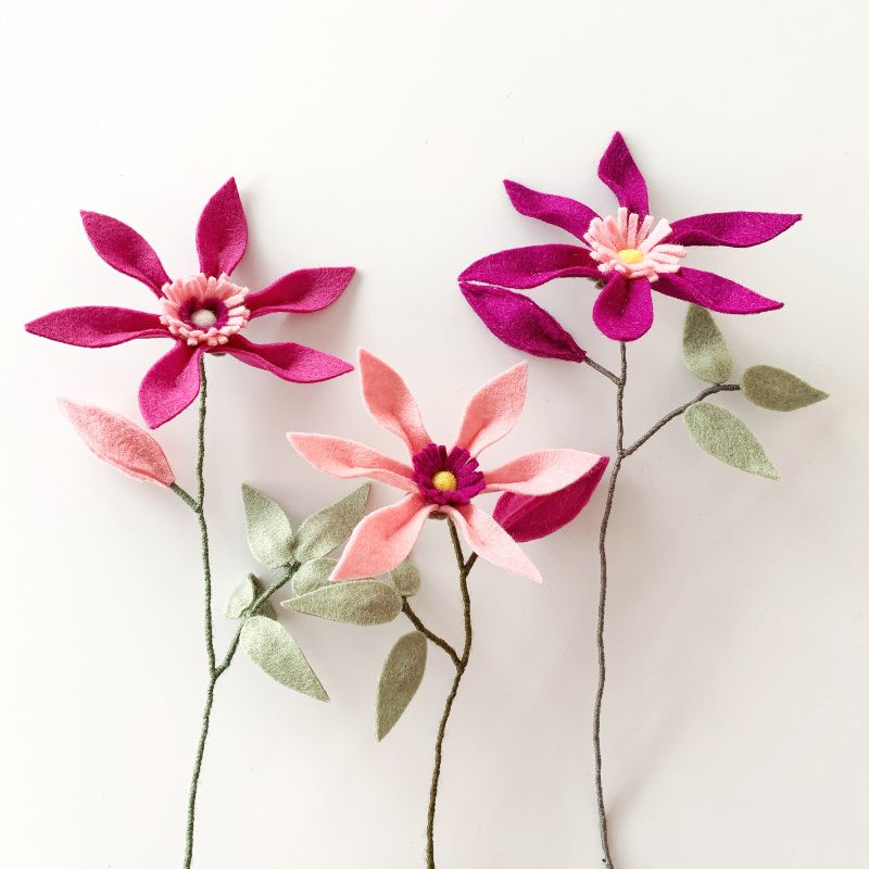 Vilten clematis maken DIY pakket & online workshop - Foto