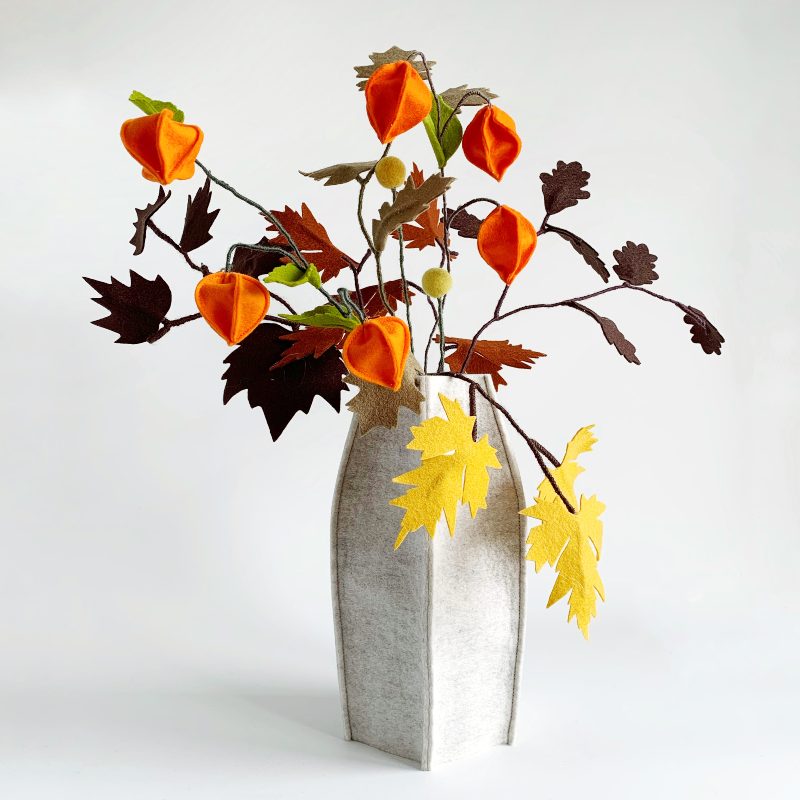 DIY pakket & online workshop vilten: herfst "blad en bloem"