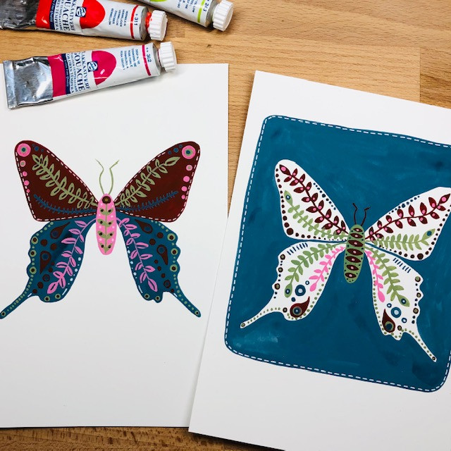 Online cursus. 'Folk art' schilderen met gouache - Foto