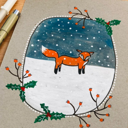 Online cursus. 'Folk art' schilderen met gouache