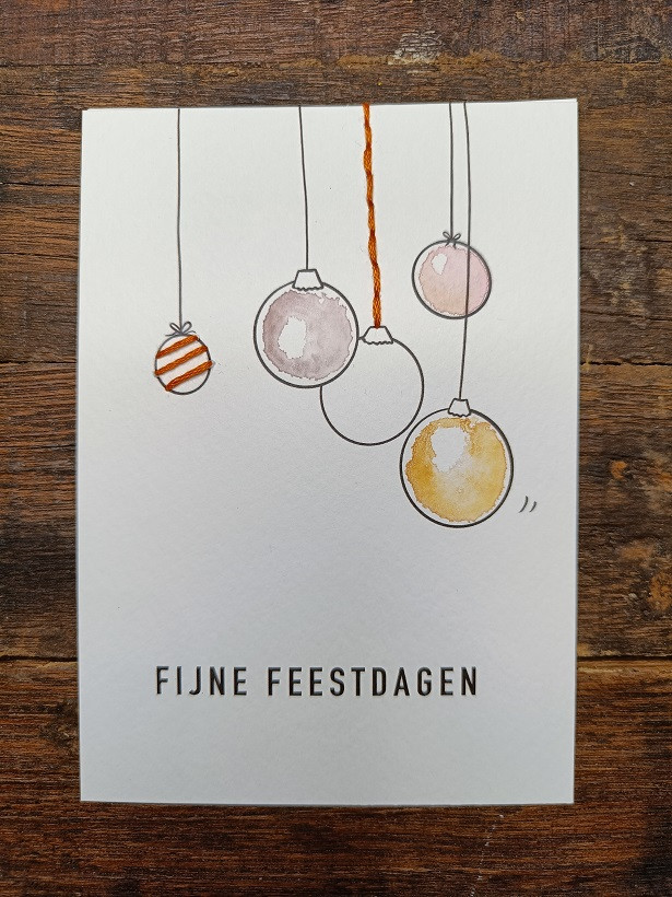 8 Leutige Kerstkaarten + borduurset DIY pakket - Foto