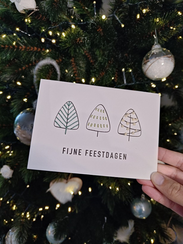 8 Leutige Kerstkaarten + borduurset DIY pakket - Foto