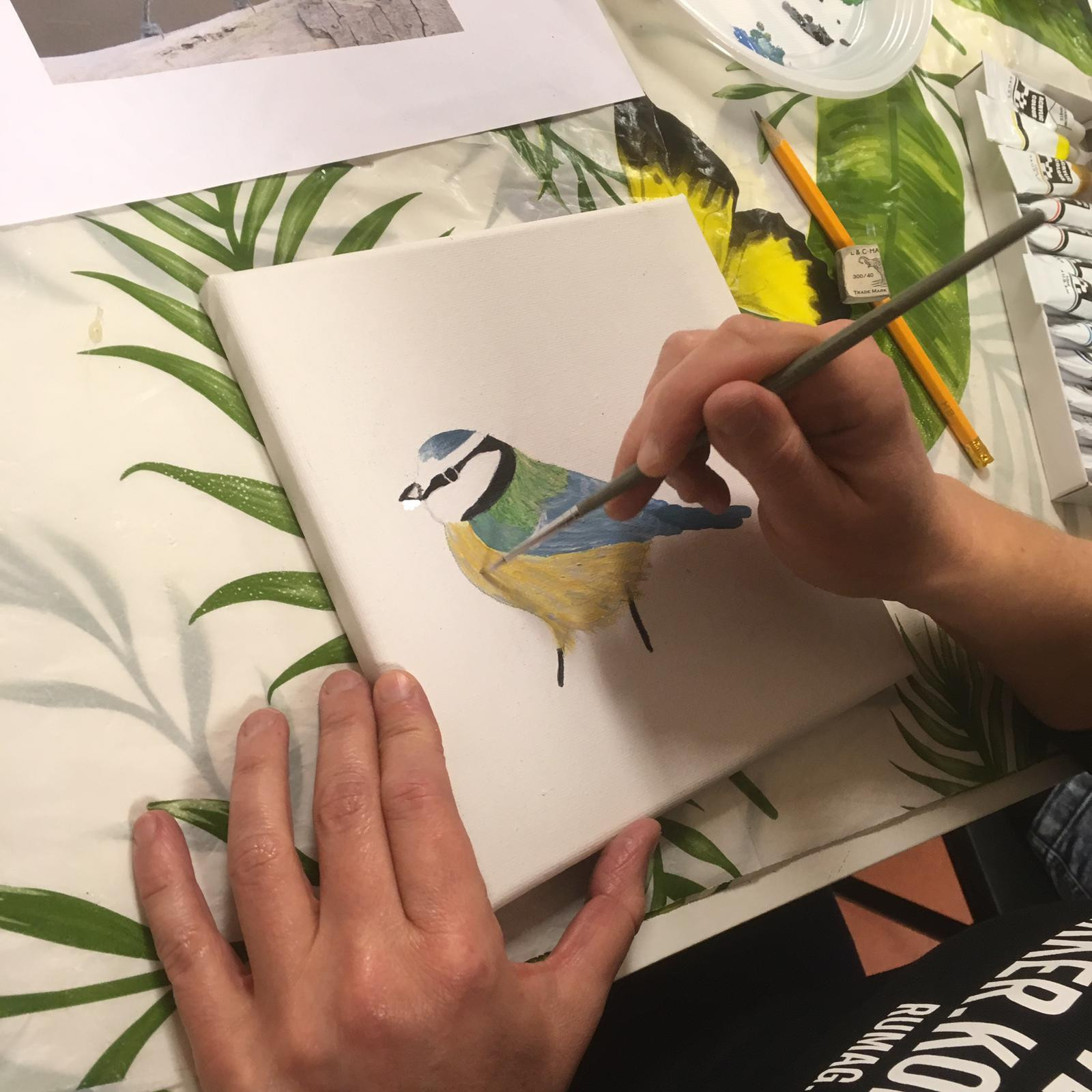 Workshop vogel schilderen met acrylverf! - Foto
