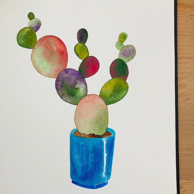 Online cursus. Cactussen en vetplanten illustreren met aquarel - Foto
