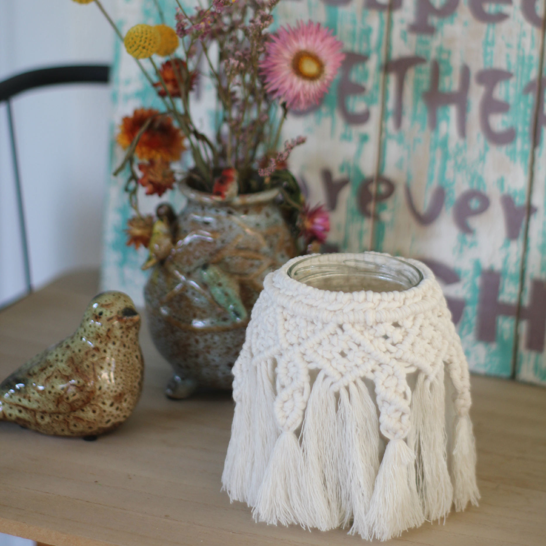 Workshop macramé decoratie voor een groep - Foto