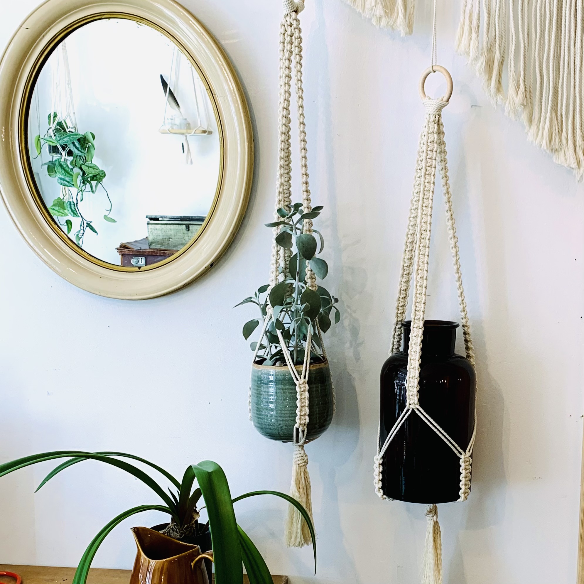 DIY Macramé Thuis KIT: Plantenhanger knopen
