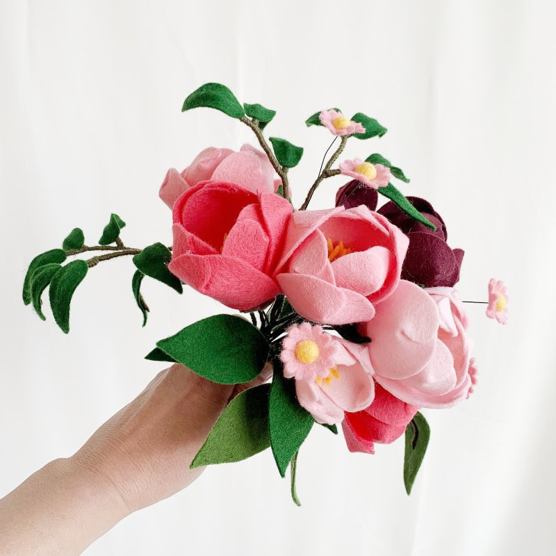 Workshop Bruidsboeket maken van Viltbloemen - Foto