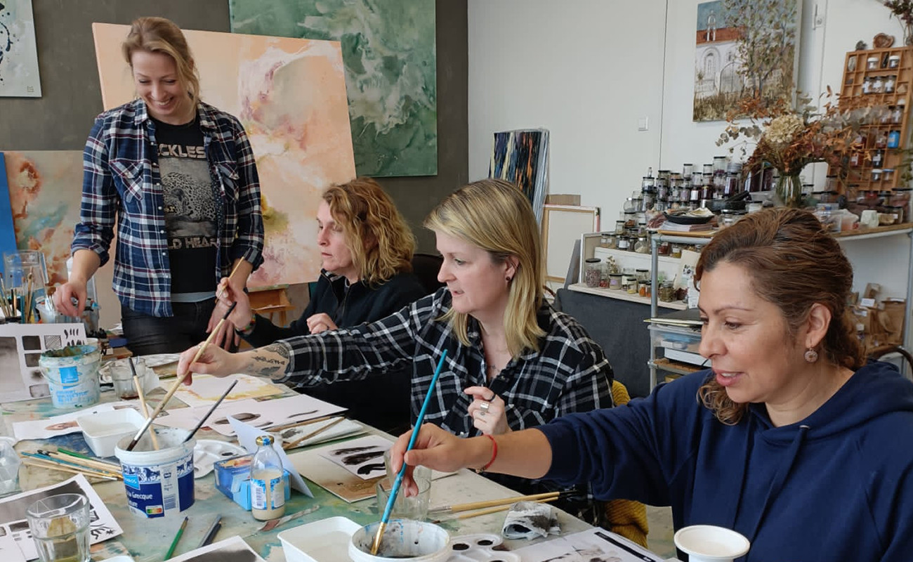 Workshop experimenteren met inkt - Foto