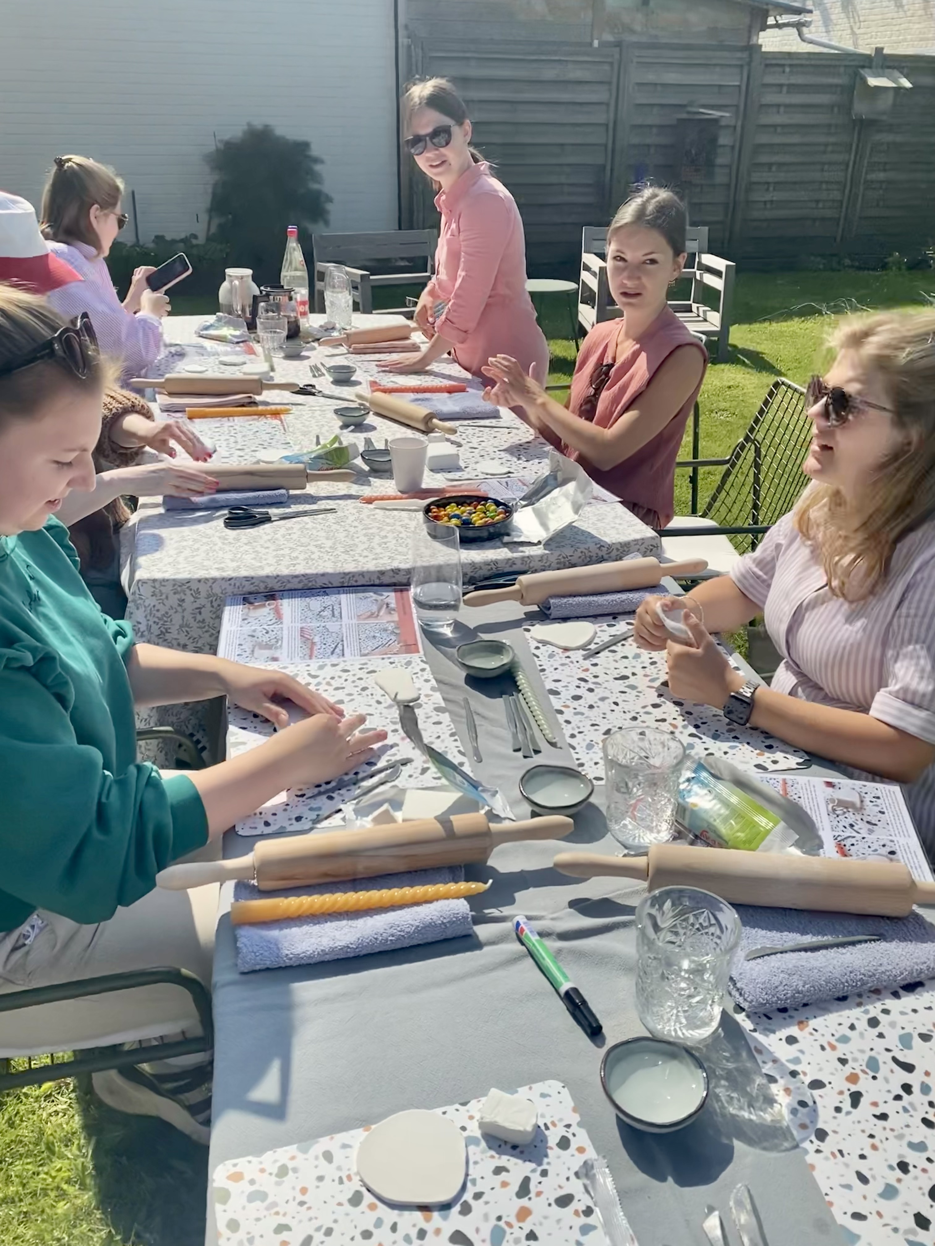 Workshop kaarsenhouders van luchtdrogende klei - Foto
