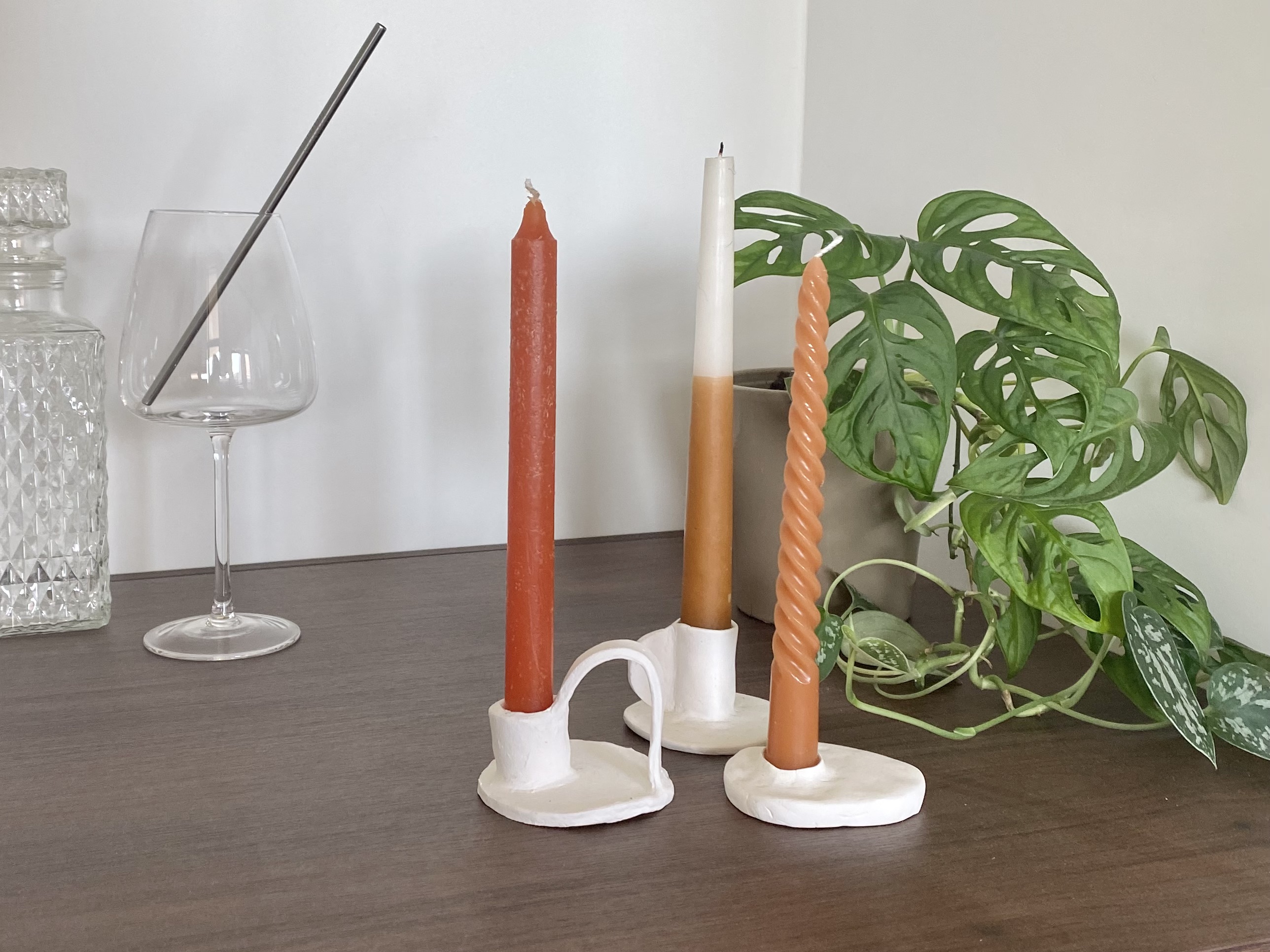 Workshop kaarsenhouders van luchtdrogende klei - Foto