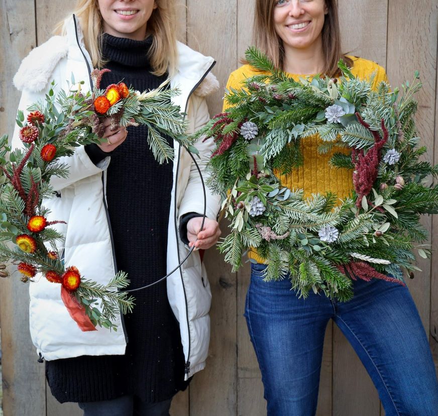 Kerstkrans workshop als groepsactiviteit - Foto