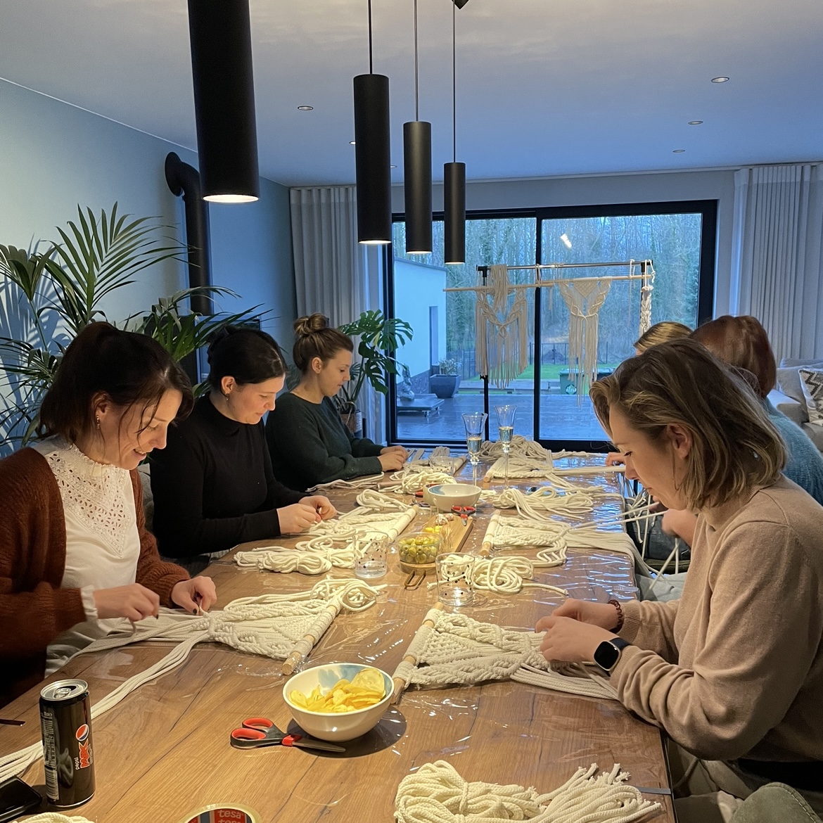 Macramé Boho Muurhanger - Foto